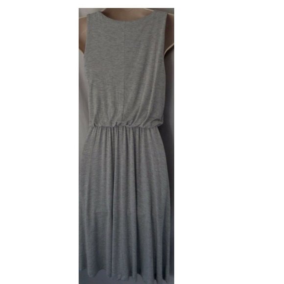"LOFT" LIGHT GRAY CAREER CASUAL BLOUSON A LINE SOFT KNIT DRESS SIZE: SP NWT $70 - Picture 4 of 4